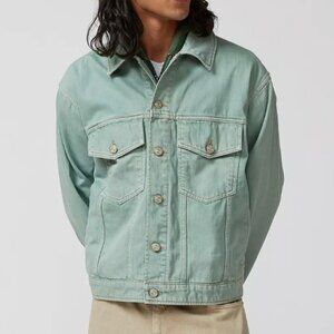 NWT! Urban Outfitters BDG Relaxed Denim Trucker Jacket in Green